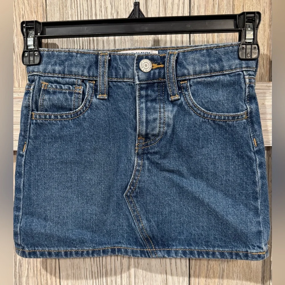 Old Navy Blue Denim Mini Skirt girls sz 5 - Picture 1 of 5